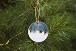 3" Diameter Round Porcelain Christmas Ornament