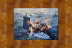 Cowboy Coffee Glass 8x10 Glass Trivet